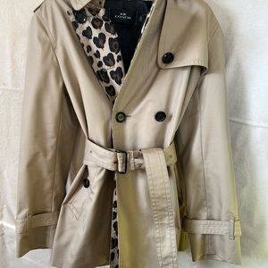 Coach Leopard Modern Short Trench